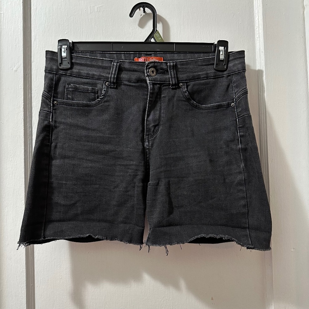 But I Love You Black Wax Jean Shorts in 9